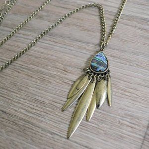Dreamcatcher Abalone Gold Shell Charm Necklace
